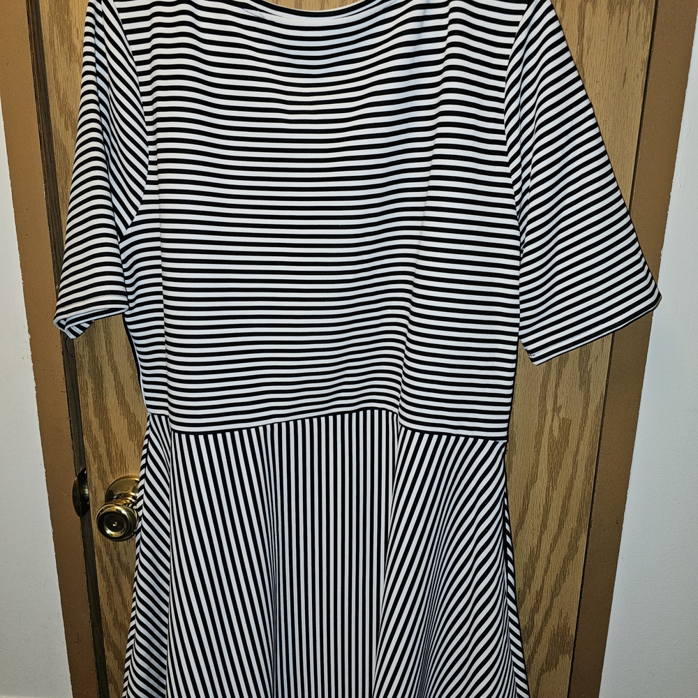 Apt. 9 Black and White Striped Top